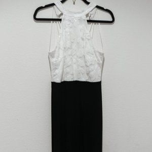 White and Black Sexy Prom Dress